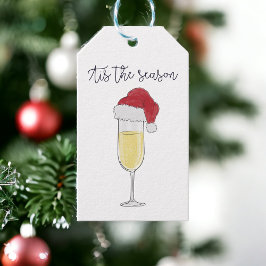 Tis Season Helgdag Champagne Prosecco Party Presentetikett