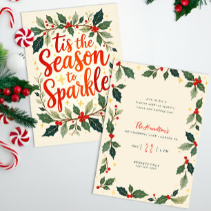 Tis Season Holly Julfest Inbjudan