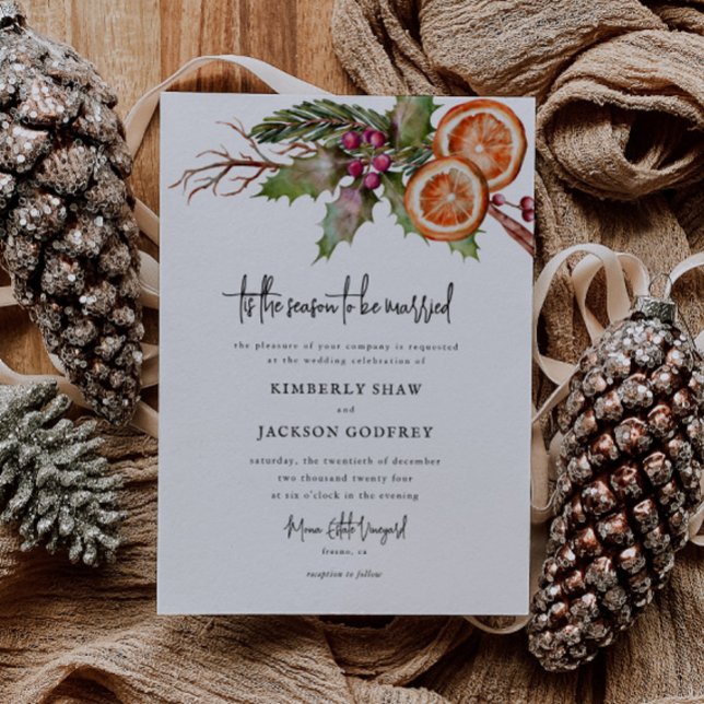 Tis Season-julen i Botaniska Bröllop Inbjudningar (Skapare uppladdad)