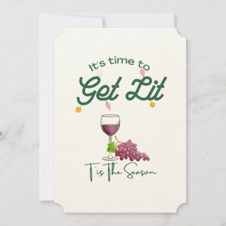 T'is Season-julen Vin Party Get Lit Inbjudningar