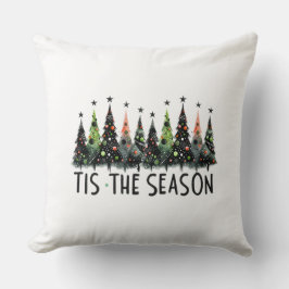 "Tis Season Julgran Snö Flakes Santa Kudde