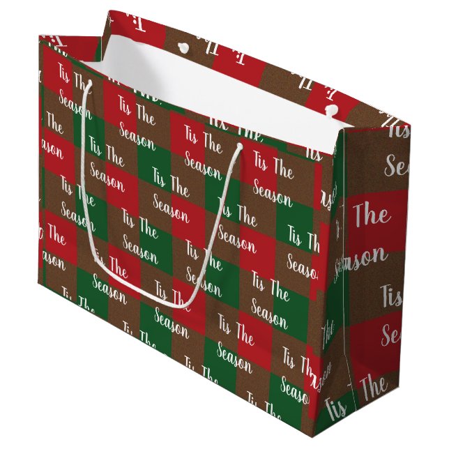 Tis Season Large Helgdag Gift Bag (Framsidan Vinklad)
