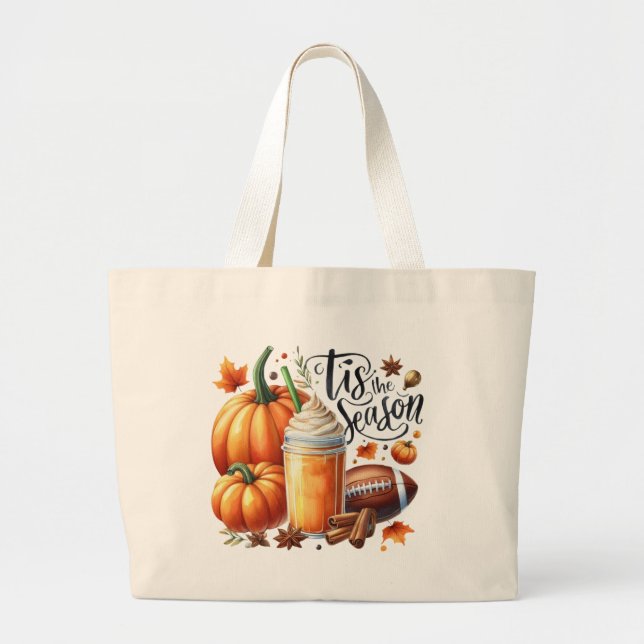 Tis Season Large Tote Bag Jumbo Tygkasse (Framsidan)