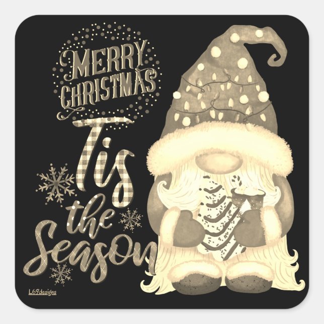 TIS: SEASON Lustiga jultomné Fyrkantigt Klistermärke (Framsida)