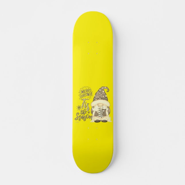 TIS: SEASON Lustiga jultomné Mini Skateboard Bräda 18,5 Cm (Framsida)