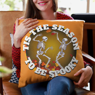 Tis Season Lycklig Skeletons Kudde