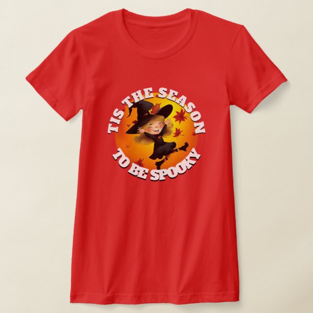 Tis Season Lycklig Witch T Shirt (Laydown)