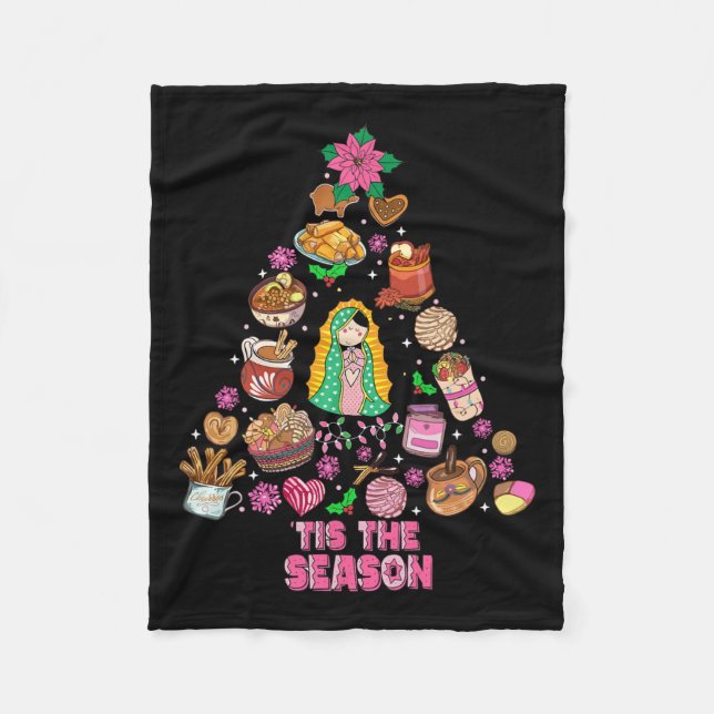 Tis Season Mexikanska julen Feliz Navidad Xma Fleecefilt (Framsidan)