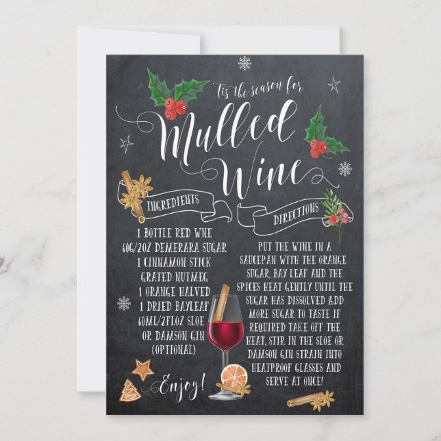 Tis: Season mulled vin christmas helgdag card Julkort (Framsida)