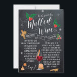 Tis: Season mulled vin christmas helgdag card Julkort<br><div class="desc">En underbar typografi med vismiskt holly och mistletoe accents över en bakgrund i stil på kritan och ett Mulled Vin-recept att starta! Lätt att redigera textområdena på baksidan för att anpassa kortet! Andra artiklar som ska säljas i detta format,  t.ex. märkre,  vykort och mugg.</div>