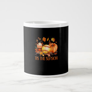 Tis Season Pumpkin Löv Latte Fall Softball Jumbo Mugg