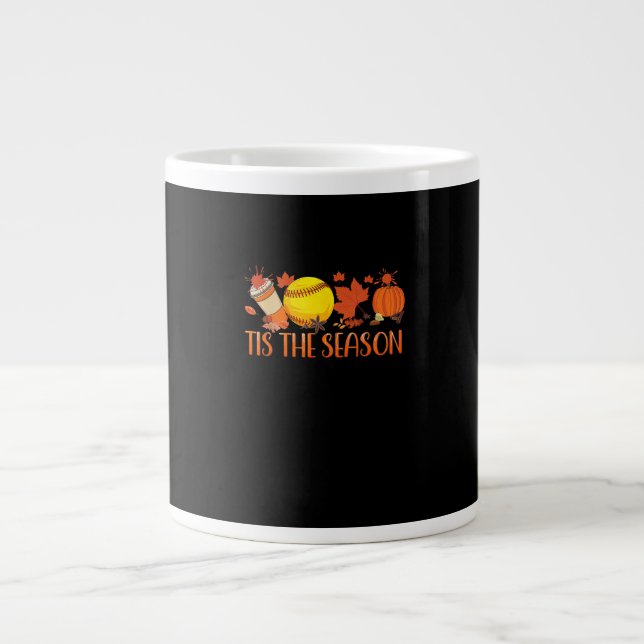 Tis Season Pumpkin Spice Latte Halloween Fall Coff Jumbo Mugg (Framsidan)