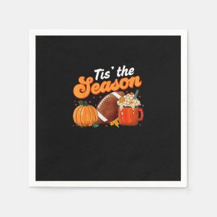 Tis Season Pumpkin Spice Latte Halloween Fall Foot Pappersservett
