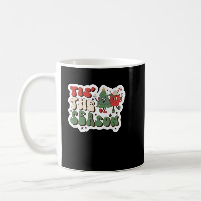 Tis Season Retro Funny Sloth Kaffemugg (Vänster)