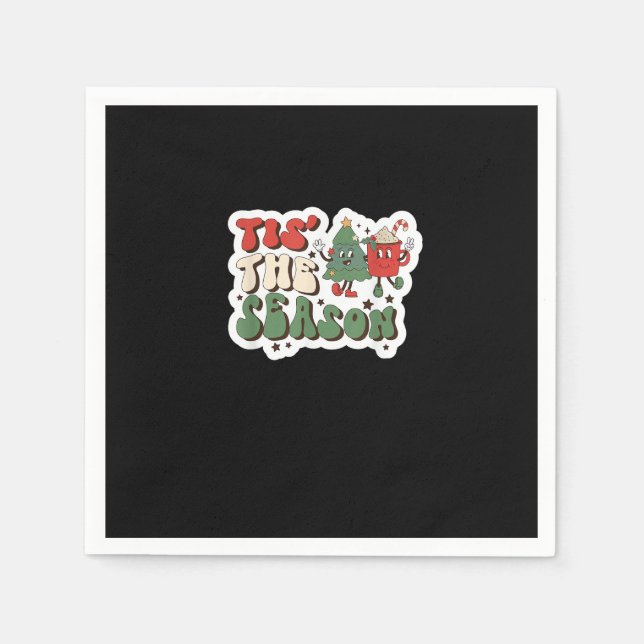 Tis Season Retro Funny Sloth Pappersservett (Framsidan)