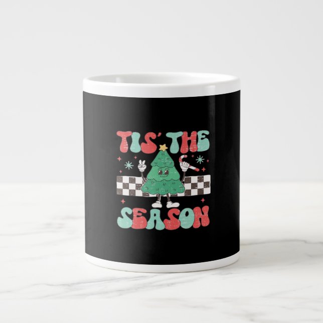 Tis Season Retro Womans Helgdag Jumbo Mugg (Framsidan)