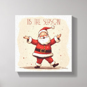 Tis Season Santa Canvastryck