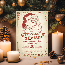 Tis Season Santa Retro jul Party Inbjudningar