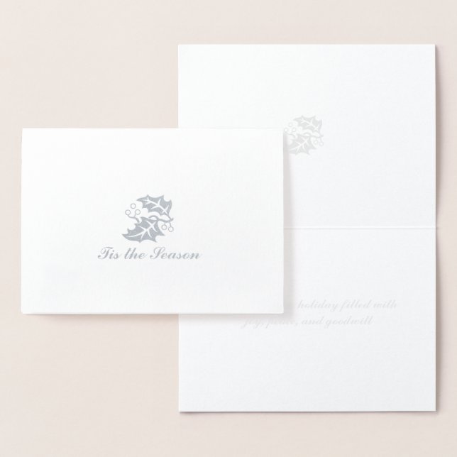 Tis Season Silver Foil Folierat Kort (Display)