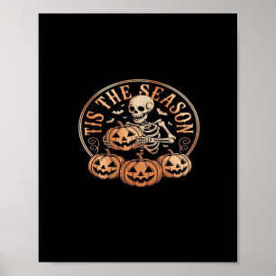 Tis Season Snöskoter Röd Randig Poster
