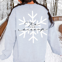 Tis Season Snowflake Calligraphy Helgdag T Shirt