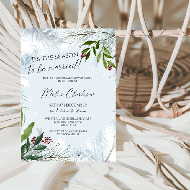 Tis Season to Be Married Christmas Bridal Shower  Inbjudningar (Skapare uppladdad)