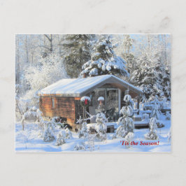 "Tis Season Up North Cottage, Winter Helgdag Vykort
