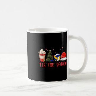 Tis Season Volleyball Coffee Santa Hat Christm Kaffemugg
