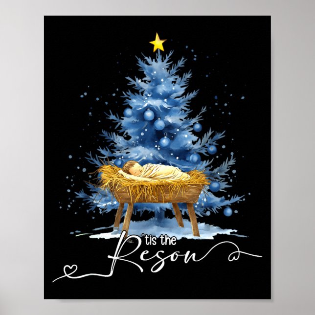 Tis The Reason Jesu Christian Christmas Tree Nativ Poster (Framsidan)