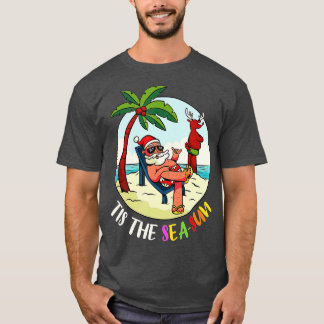 Tis The Sea-Sun Funny Santa Beach Summer Christmas T Shirt