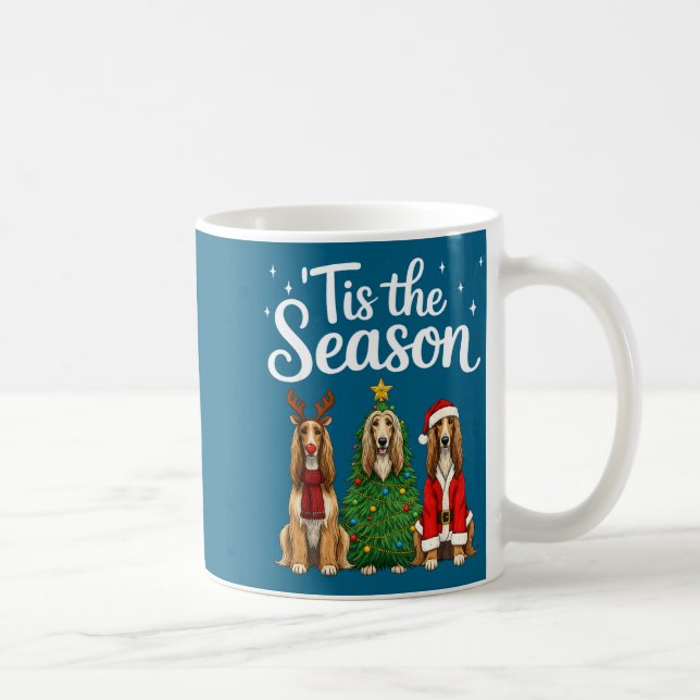 Tis The Season Afghan Hound Christmas Santa Dog Lo Kaffemugg (Höger)