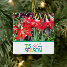 'Tis the Season' Amaryllis-ornament Julgransprydnad Keramik