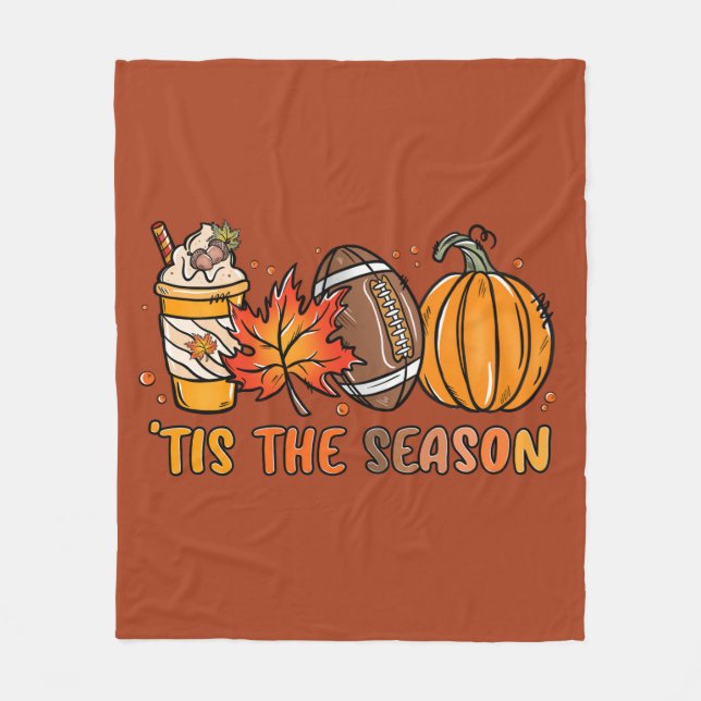 "Tis the Season Autumn Fall Thanksgiving Fleecefilt (Framsidan)