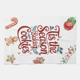 'Tis the Season Baking Cookies Kitchen Towel Kökshandduk