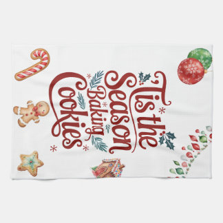 'Tis the Season Baking Cookies Kitchen Towel Kökshandduk