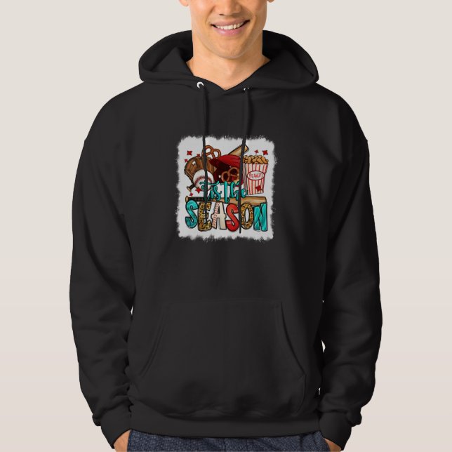 Tis The Season Baseball Game Day Sports Fan Baseba Hoodie (Framsida)