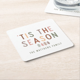 "Tis the Season Boho Underlägg Papper Kvadrat
