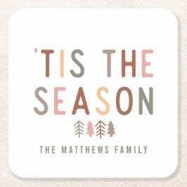 "Tis the Season Boho Underlägg Papper Kvadrat