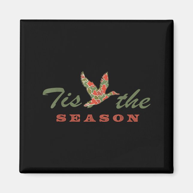 Tis The Season Camo Duck Christmas Xmas Holiday Me Magnet (Framsidan)