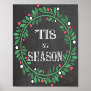 "Tis the Season Chalkboard Print Poster