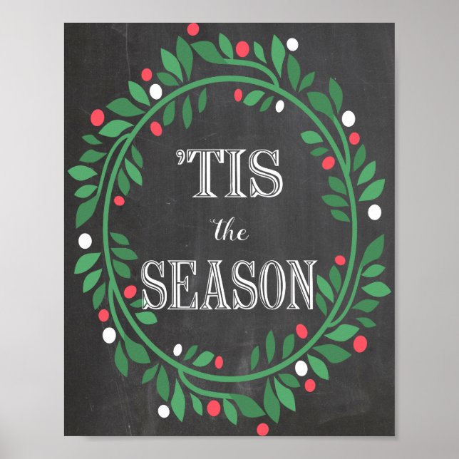 "Tis the Season Chalkboard Print Poster (Framsidan)