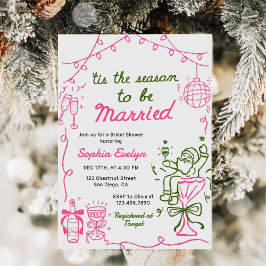 Tis the Season Christmas Bridal Shower Inbjudningar