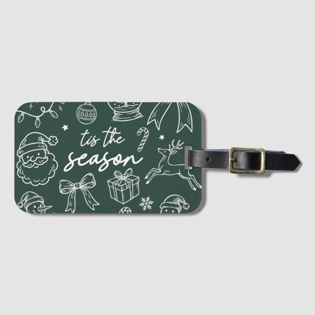 Tis the Season - Christmas Doodle Bagagebricka (Framsida horisontal)
