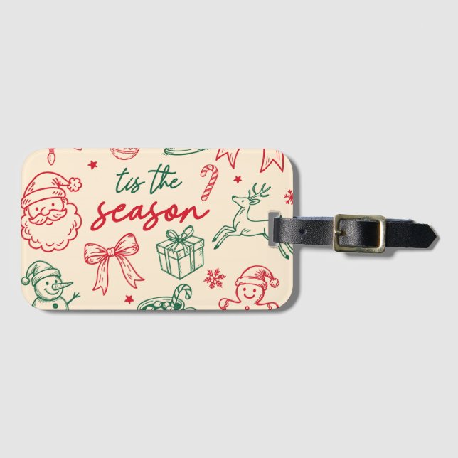 Tis the Season - Christmas Doodle Bagagebricka (Framsida horisontal)