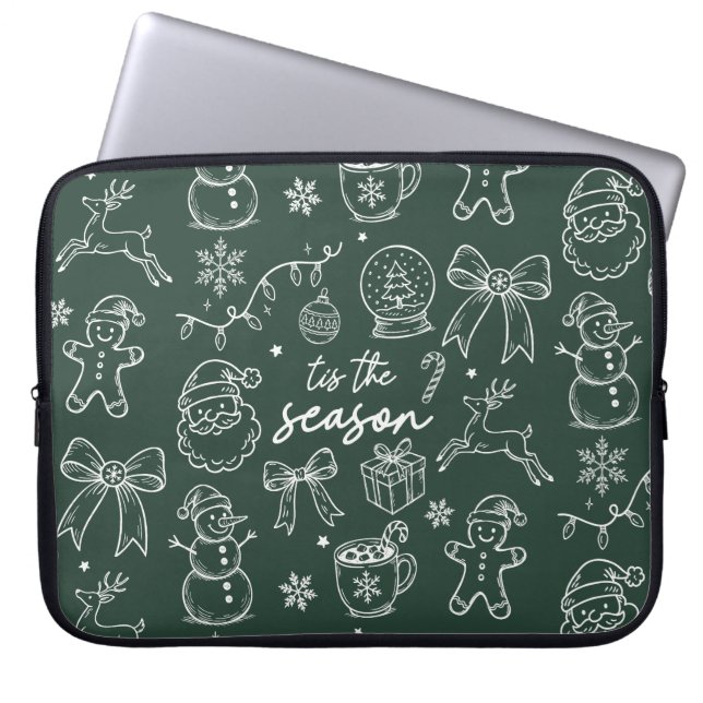 Tis the Season - Christmas Doodle Laptop Fodral (Framsidan)