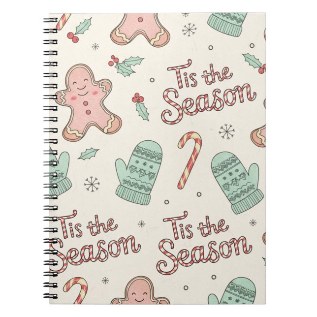 Tis the Season Christmas Doodle Notebook | Cute  Anteckningsbok (Framsidan)
