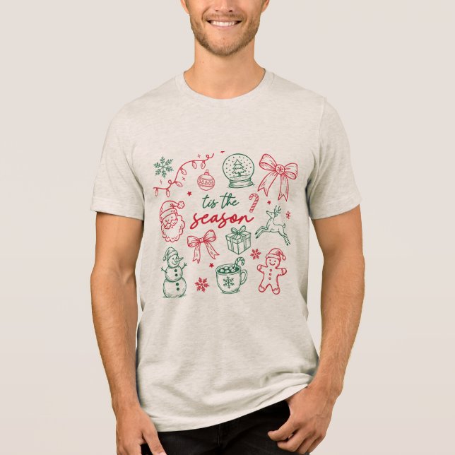 Tis the Season - Christmas Doodle T Shirt (Framsida)