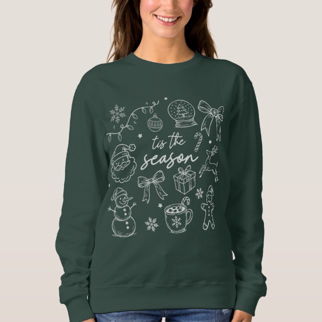 Tis the Season - Christmas Doodle T Shirt (Framsida)
