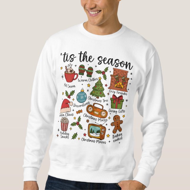 ’Tis the Season Christmas Icons Sweater Lång Ärmad Tröja (Framsida)