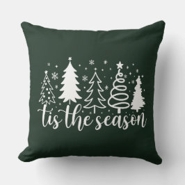 Tis The Season Christmas Tree Throw Pillow Kudde